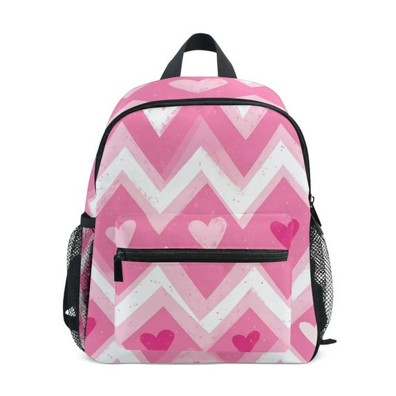 FORMRS School Backpack with Front Zippered Pocket 12" Student Travel Daypack, Heart Geometric