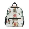 thumbnail image 1 of FORMRS School Backpack with Front Zippered Pocket 12" Student Travel Daypack, Holiday Train, 1 of 6