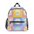 thumbnail image 1 of FORMRS School Backpack with Front Zippered Pocket 12" Elementary Student Travel Daypack, Light Blue Daisy, 1 of 6