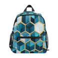 thumbnail image 1 of FORMRS School Backpack with Front Zippered Pocket 12" Elementary Student Travel Daypack, Light Blue Geometric Pattern, 1 of 6