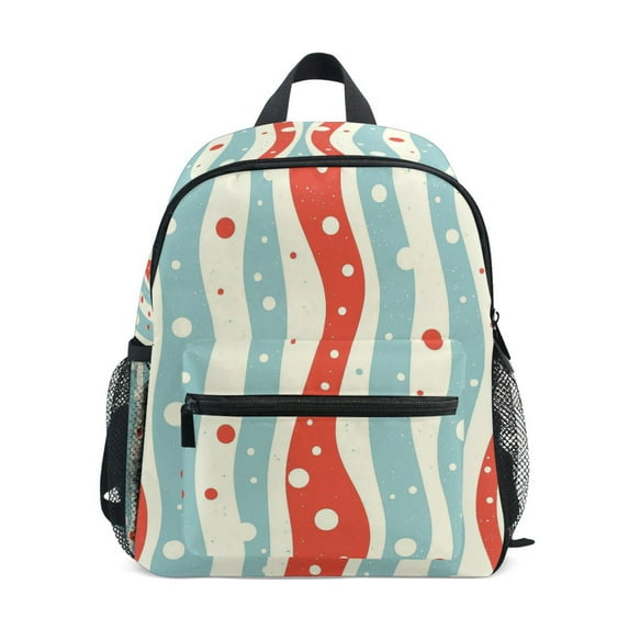 FORMRS School Backpack with Front Zippered Pocket 12" Elementary Student Travel Daypack, Light Blue Pattern