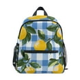 thumbnail image 1 of FORMRS School Backpack with Front Zippered Pocket 12" Student Travel Daypack, Light Blue Plaid, 1 of 6