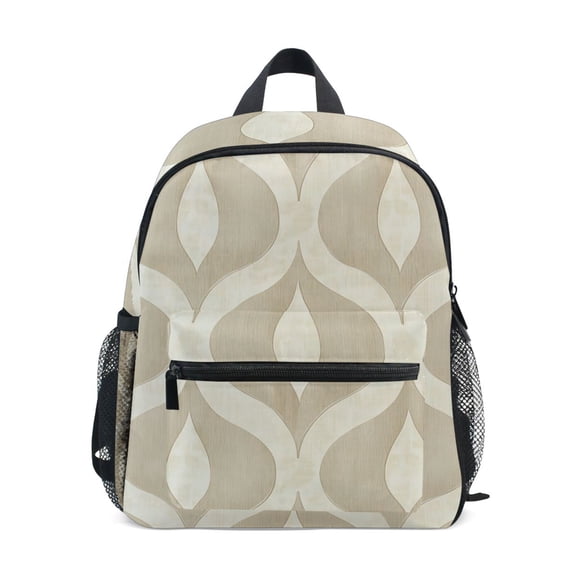 FORMRS School Backpack with Front Zippered Pocket 12" Student Travel Daypack, Light Brown Pattern