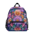 thumbnail image 1 of FORMRS School Backpack with Front Zippered Pocket 12" Student Travel Daypack, Light Purple Flowers, 1 of 6