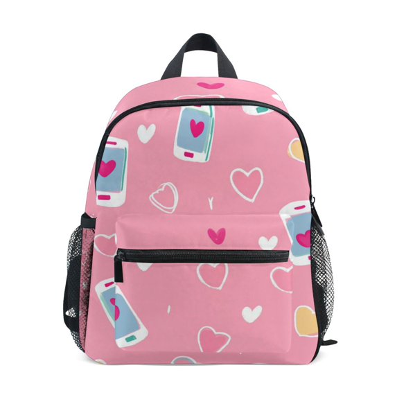 FORMRS School Backpack with Front Zippered Pocket 12" Student Travel Daypack, Love Connection