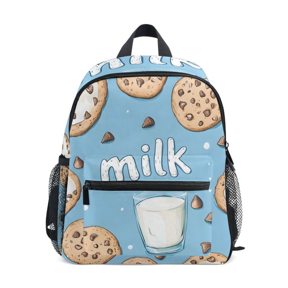 FORMRS School Backpack with Front Zippered Pocket 12" Student Travel Daypack, Milk and Cookies
