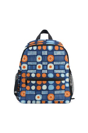 Kids School Backpack with Front Zippered Pocket 12" Student Travel Daypack, Modern Color Circle