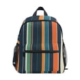 thumbnail image 1 of FORMRS School Backpack with Front Zippered Pocket 12" Student Travel Daypack, Navy Blue Stripes, 1 of 6