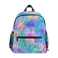 thumbnail image 1 of FORMRS School Backpack with Front Zippered Pocket 12" Student Travel Daypack, Neon Starfish Pattern, 1 of 6