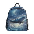 thumbnail image 1 of FORMRS School Backpack with Front Zippered Pocket 12" Student Travel Daypack, Night Floating Whale, 1 of 6