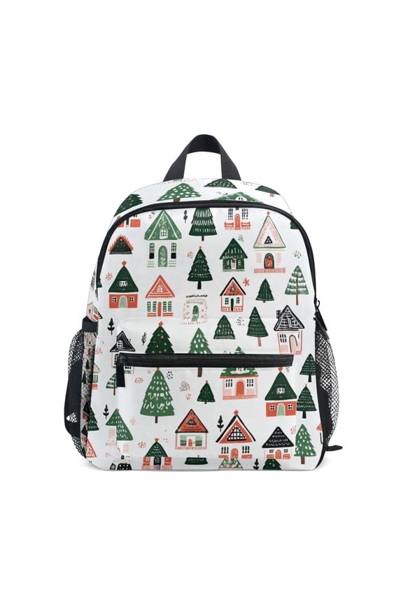 School Backpack with Front Zippered Pocket 12" Student Travel Daypack, Orange Christmas House