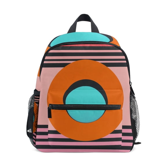 FORMRS School Backpack with Front Zippered Pocket 12" Student Travel Daypack, Orange Circle