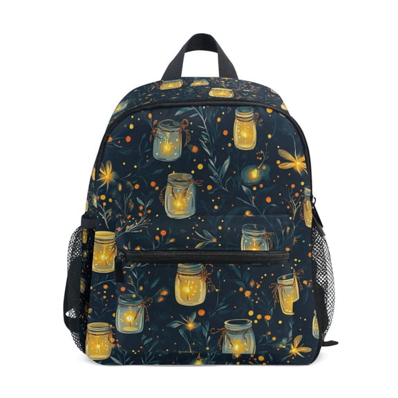 FORMRS School Backpack with Front Zippered Pocket 12" Student Travel Daypack, Orange Fireflies Pattern