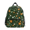 thumbnail image 1 of FORMRS School Backpack with Front Zippered Pocket 12" Student Travel Daypack, Orange Flowers, 1 of 6