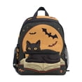 thumbnail image 1 of FORMRS School Backpack with Front Zippered Pocket 12" Elementary Student Travel Daypack, Orange Halloween Cat, 1 of 6