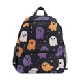 thumbnail image 1 of FORMRS School Backpack with Front Zippered Pocket 12" Student Travel Daypack, Orange Halloween Ghosts, 1 of 6