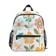 thumbnail image 1 of FORMRS School Backpack with Front Zippered Pocket 12" Student Travel Daypack, Orange Retro Flower, 1 of 6
