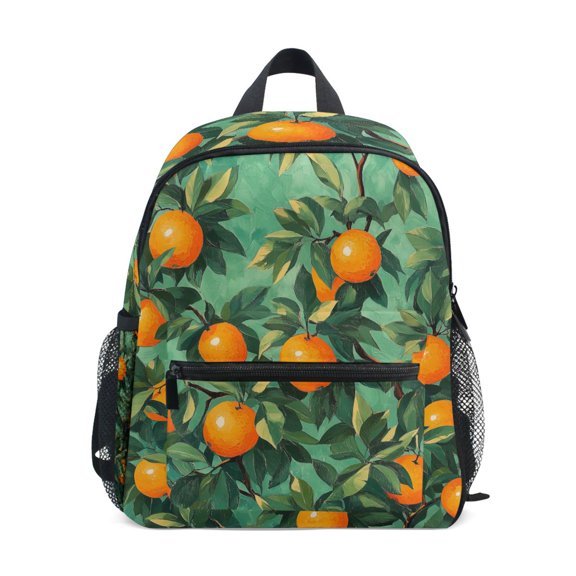 FORMRS School Backpack with Front Zippered Pocket 12" Student Travel Daypack, Orange Tree Pattern
