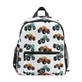 thumbnail image 1 of FORMRS School Backpack with Front Zippered Pocket 12" Student Travel Daypack, Orange Truck Pattern, 1 of 6