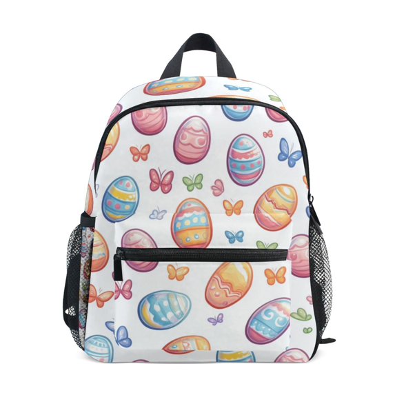 FORMRS School Backpack with Front Zippered Pocket 12" Student Travel Daypack, Pastel Easter Pattern