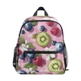 thumbnail image 1 of FORMRS School Backpack with Front Zippered Pocket 12" Student Travel Daypack, Pink Blueberries, 1 of 6
