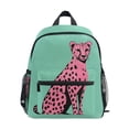 thumbnail image 1 of FORMRS School Backpack with Front Zippered Pocket 12" Student Travel Daypack, Pink Cheetah, 1 of 6