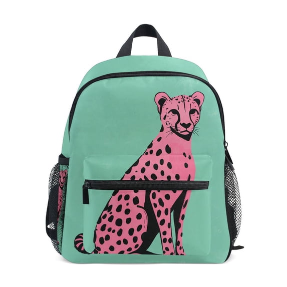 FORMRS School Backpack with Front Zippered Pocket 12" Student Travel Daypack, Pink Cheetah