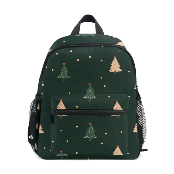 FORMRS School Backpack with Front Zippered Pocket 12" Student Travel Daypack, Pink Christmas Trees