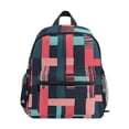 thumbnail image 1 of FORMRS Kids School Backpack with Front Zippered Pocket 12" Student Travel Daypack, Pink Geometric, 1 of 6