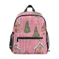 thumbnail image 1 of FORMRS School Backpack with Front Zippered Pocket 12" Student Travel Daypack, Pink Gingerbread House, 1 of 6