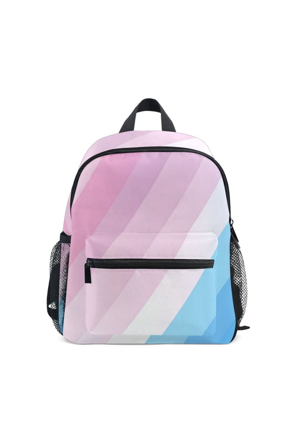 School Backpack with Front Zippered Pocket 12" Student Travel Daypack, Pink Gradient