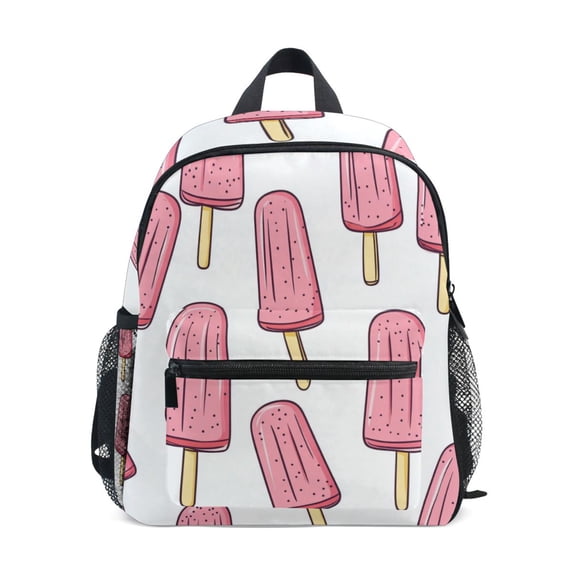 FORMRS Kids School Backpack with Front Zippered Pocket 12" Student Travel Daypack, Pink Ice Cream