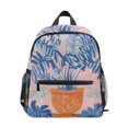 thumbnail image 1 of FORMRS School Backpack with Front Zippered Pocket 12" Student Travel Daypack, Pink Leaves, 1 of 6