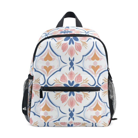 FORMRS School Backpack with Front Zippered Pocket 12" Student Travel Daypack, Pink Mosaic Pattern