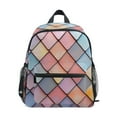 thumbnail image 1 of FORMRS School Backpack with Front Zippered Pocket 12" Student Travel Daypack, Pink Shimmering Pattern, 1 of 6
