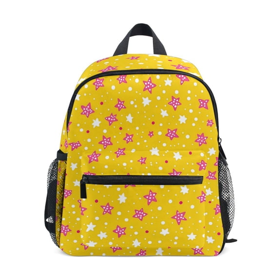 FORMRS School Backpack with Front Zippered Pocket 12" Student Travel Daypack, Pink White Stars
