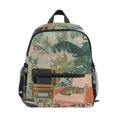 thumbnail image 1 of FORMRS School Backpack with Front Zippered Pocket 12" Student Travel Daypack, Pink and Green Cat, 1 of 6