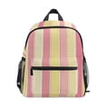 thumbnail image 1 of FORMRS School Backpack with Front Zippered Pocket 12" Student Travel Daypack, Pink and Yellow Striped Pattern, 1 of 6