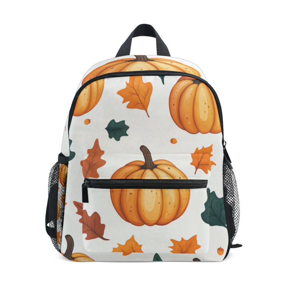 FORMRS School Backpack with Front Zippered Pocket 12" Student Travel Daypack, Pumpkins Pattern