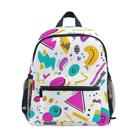 FORMRS School Backpack with Front Zippered Pocket 12" Student Travel Daypack, Purple Abstract Shapes