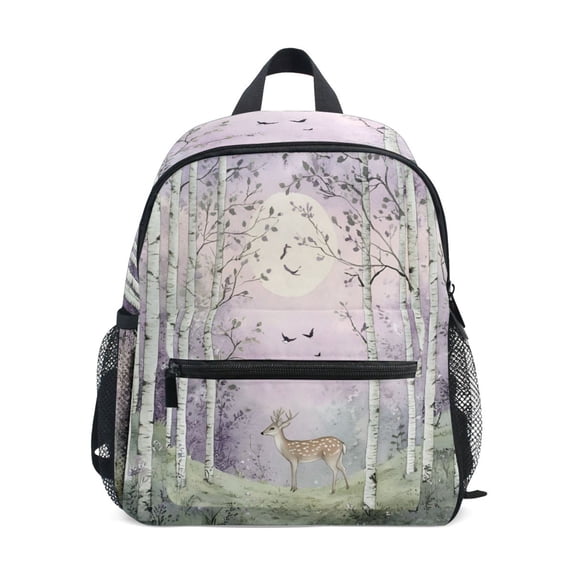 FORMRS School Backpack with Front Zippered Pocket 12" Student Travel Daypack, Purple Deer