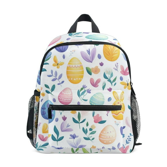 FORMRS School Backpack with Front Zippered Pocket 12" Student Travel Daypack, Purple Easter Eggs
