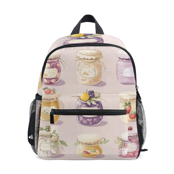 FORMRS Kids School Backpack with Front Zippered Pocket 12" Student Travel Daypack, Purple Jam Jars