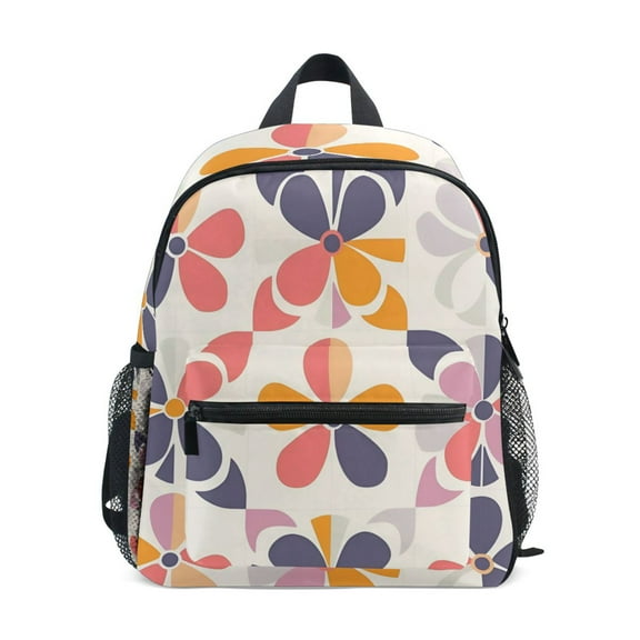FORMRS School Backpack with Front Zippered Pocket 12" Student Travel Daypack, Purple Retro Flower
