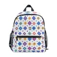 thumbnail image 1 of FORMRS School Backpack with Front Zippered Pocket 12" Student Travel Daypack, Purple Retro Shapes, 1 of 6