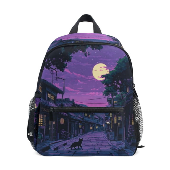 FORMRS School Backpack with Front Zippered Pocket 12" Student Travel Daypack, Purple Street