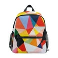 thumbnail image 1 of FORMRS School Backpack with Front Zippered Pocket 12" Student Travel Daypack, Purple Triangles, 1 of 6