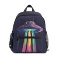 thumbnail image 1 of FORMRS School Backpack with Front Zippered Pocket 12" Student Travel Daypack, Purple UFO, 1 of 6