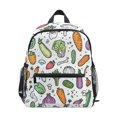 thumbnail image 1 of FORMRS Kids School Backpack with Front Zippered Pocket 12" Student Travel Daypack, Purple Vegetables Pattern, 1 of 6