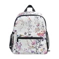 thumbnail image 1 of FORMRS School Backpack with Front Zippered Pocket 12" Student Travel Daypack, Purple Wildflowers, 1 of 6